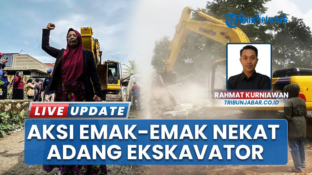 Emak-emak Nekat Adang Ekskavator di Situ Ciburuy Bandung Barat, Teriak Minta 