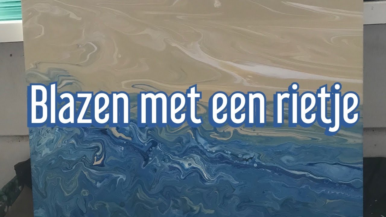 #240 ACRYLVERF VERSPREIDEN MBHV EEN RIETJE (strandloop) + HANDIGE TIPS!! - BEACH/SEA POUR FLUIDART