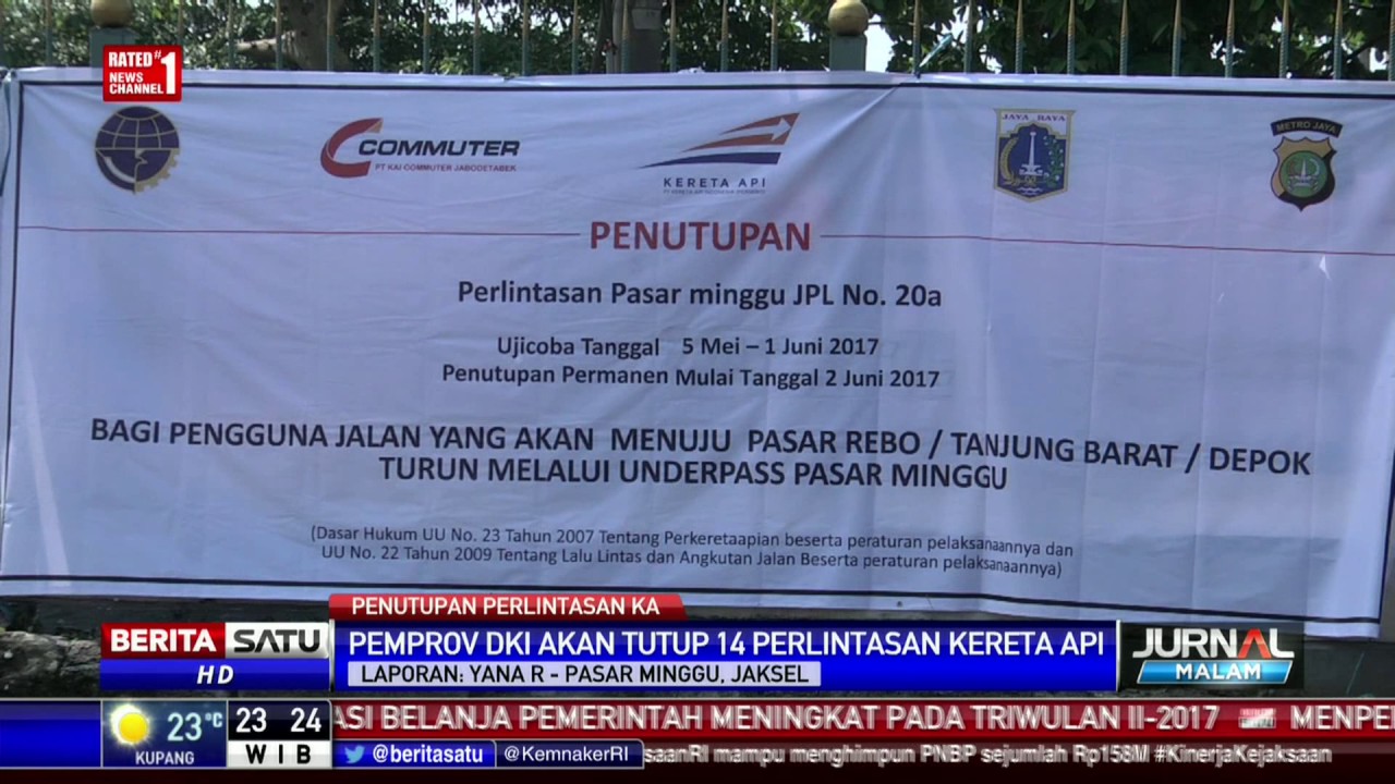 Pemprov DKI dan PT KAI Tutup 14 Perlintasan Kereta