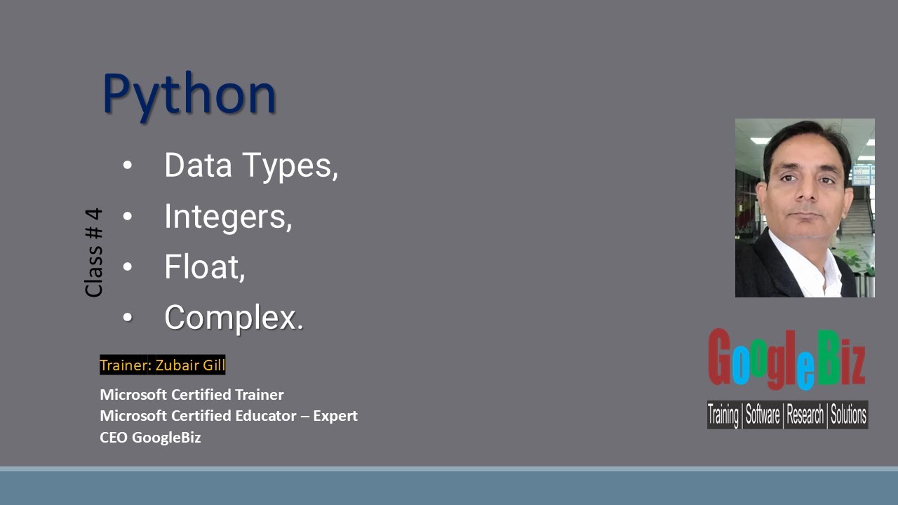 04 Python Data Types int float complex