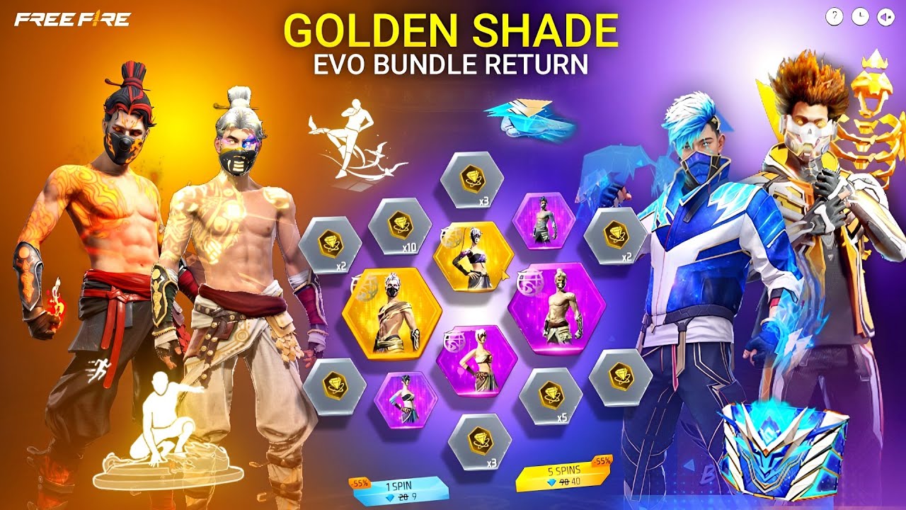 Evo Bundle Return Event💥Golden Shade Bundle Return🤯🥳| Free Fire New Event l Ff New Even