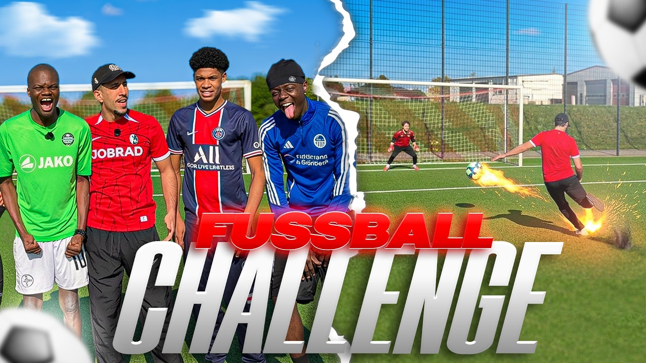 FUSSBALL CHALLENGE MIT HARIYOR, MK & JORDAN⚽😂  + Bestrafung 🔥