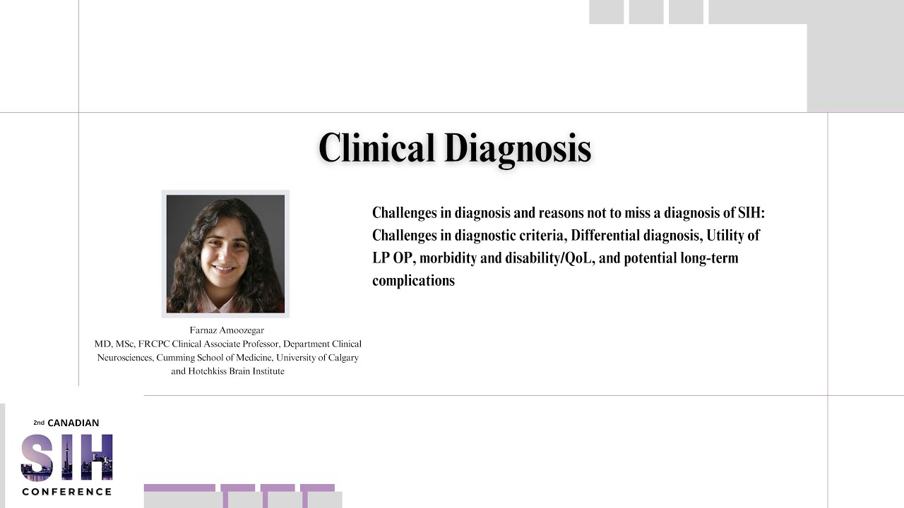Clinical Diagnosis - 2nd Canadian SIH Conference May 31, 2025