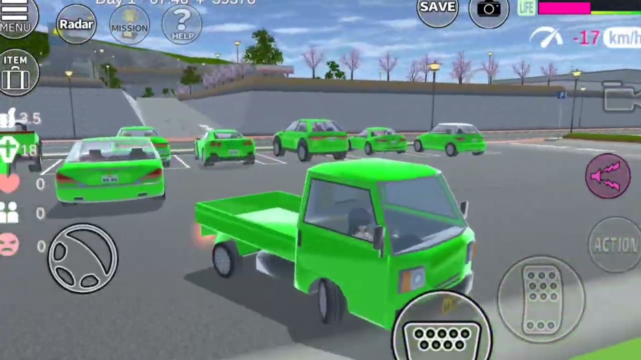 Mio collect Green Cars || SAKURA SchoolSimulator