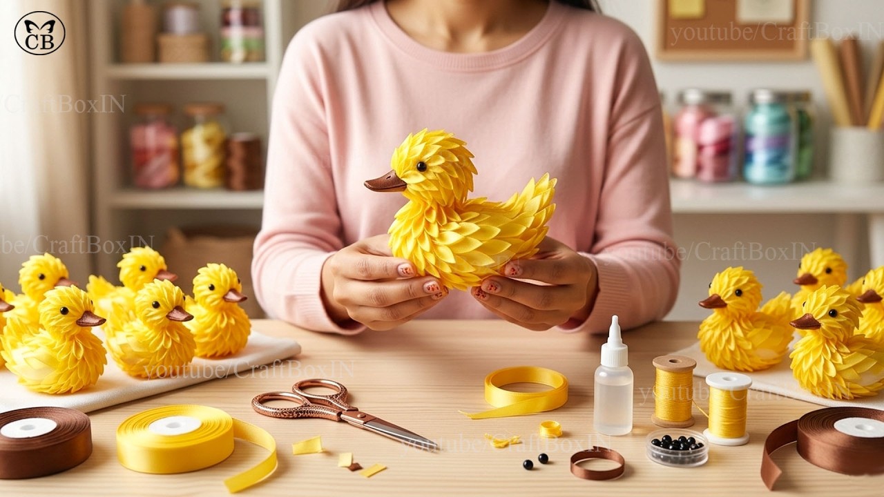 Easy Ribbon Craft 💛 | Cute Duck Tutorial for Beginners 🦆