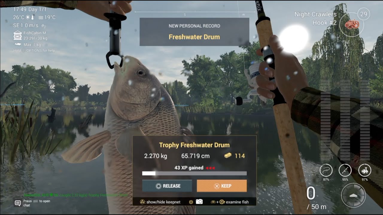 TROPHY Freshwater Drum | MUDWATER RIVER, Missouri | Fishing Planet PS4