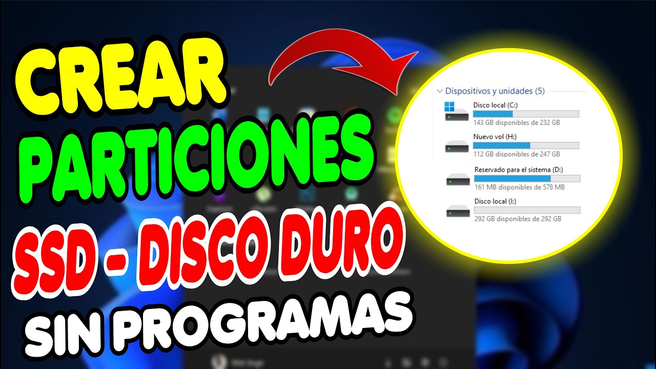 COMO CREAR PARTICIONES EN DISCO DURO - SSD WINDOWS 10 Y 11▶▶ SIN PROGRAMAS😎