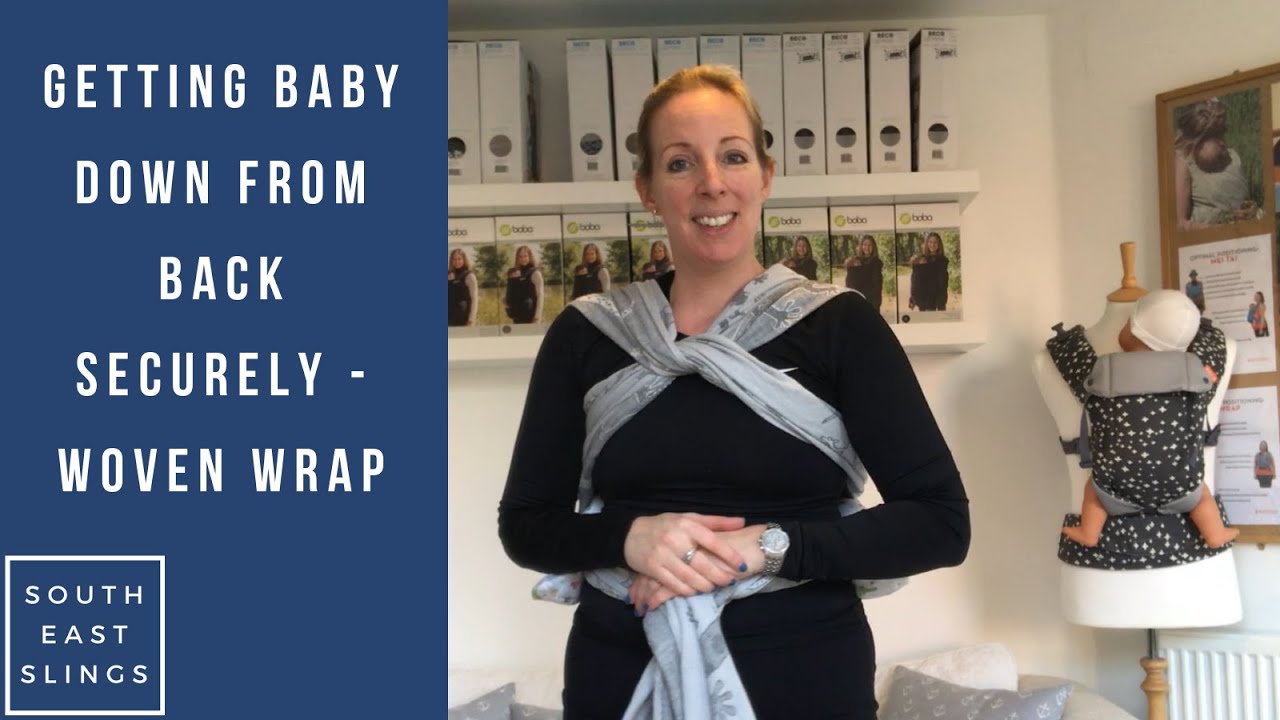 Getting baby down from back with woven wrap - secure hip scoot