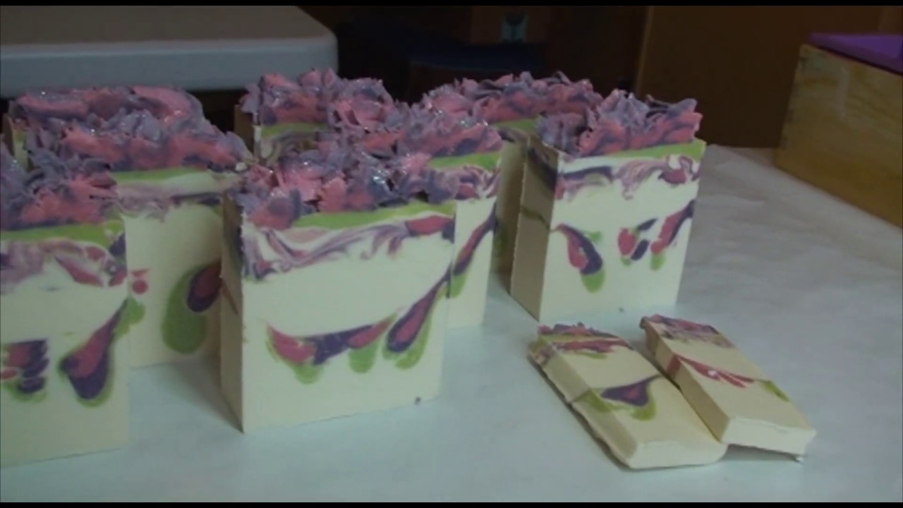 Soap Making ~ Making and Cutting Cold Process Soap Jasmine and Sweet Pea ~ Making Soap