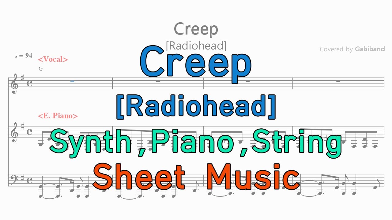 [Creep] Radiohead Band Score Keyboard Part | Sheet Music | Tutorial |