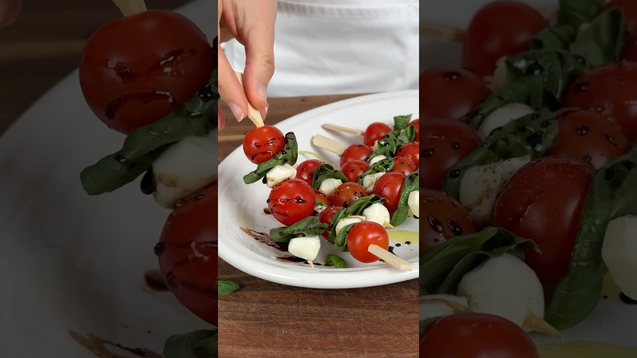 Caprese Skewers = The Ultimate Bite-Size Crowd Pleaser #shorts