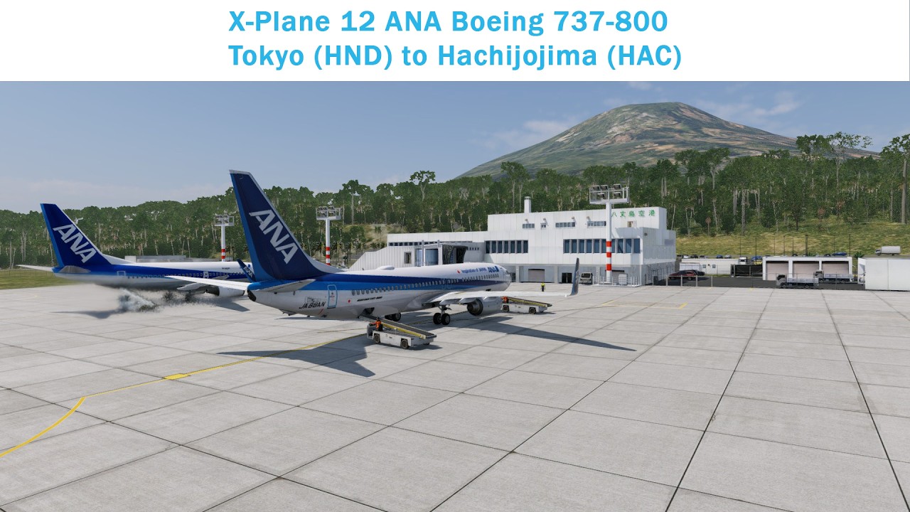 X-Plane 12: Боинг 737-800 ANA из Токио (HND) в Хатидзёдзиму (HAC)
