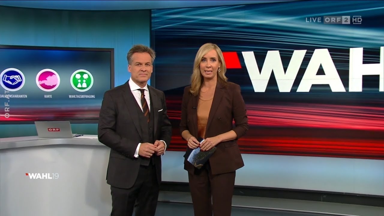 Wahl 19: ZIB Spezial - Erste Hochrechnung und Reportagen