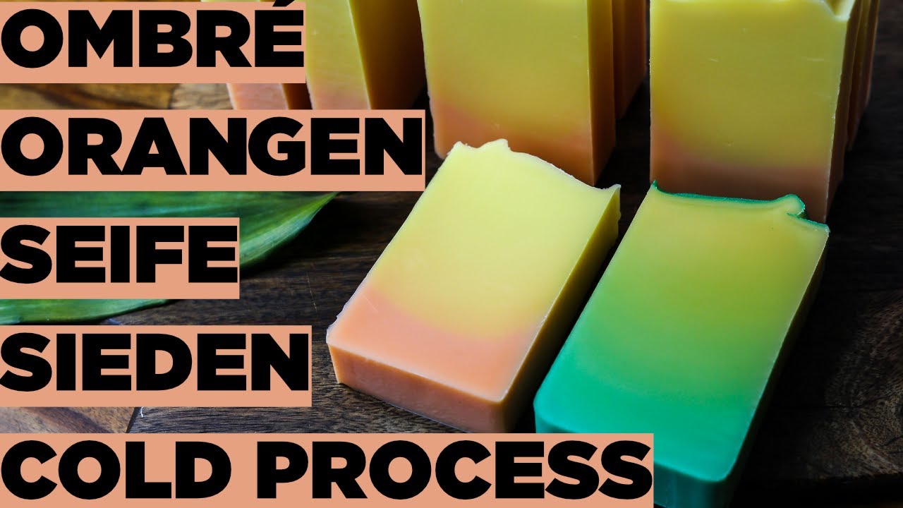 Ombré Orangen Seife Sieden - Cold Process - Wall Pour Technik