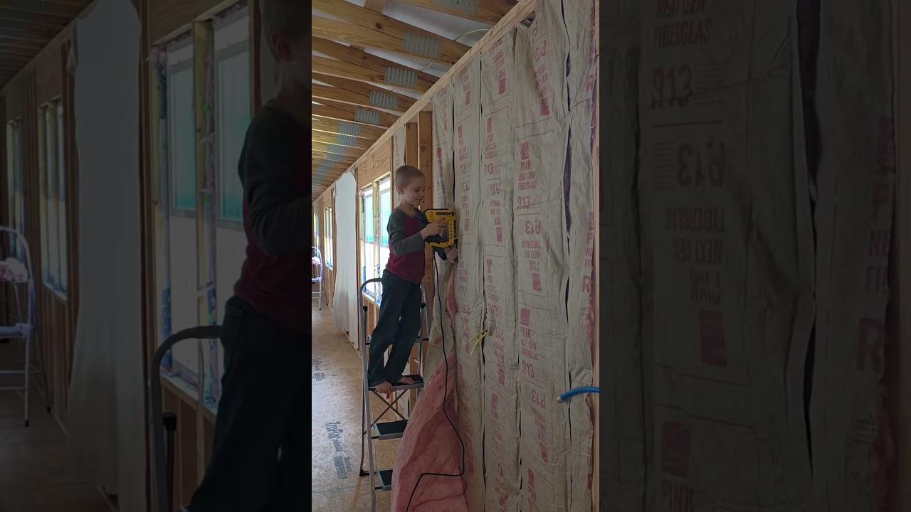 Micah (and the other kids, too) Loves to Help#kids #housebuilding #lotsofwork #hardworking #fun