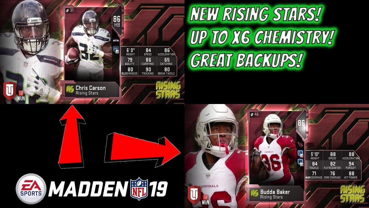BREAKING DOWN THE NEW RISING STARS PROMO IN MADDEN 19! | GREAT BACKUPS WITH x6 CHEMISTRY!