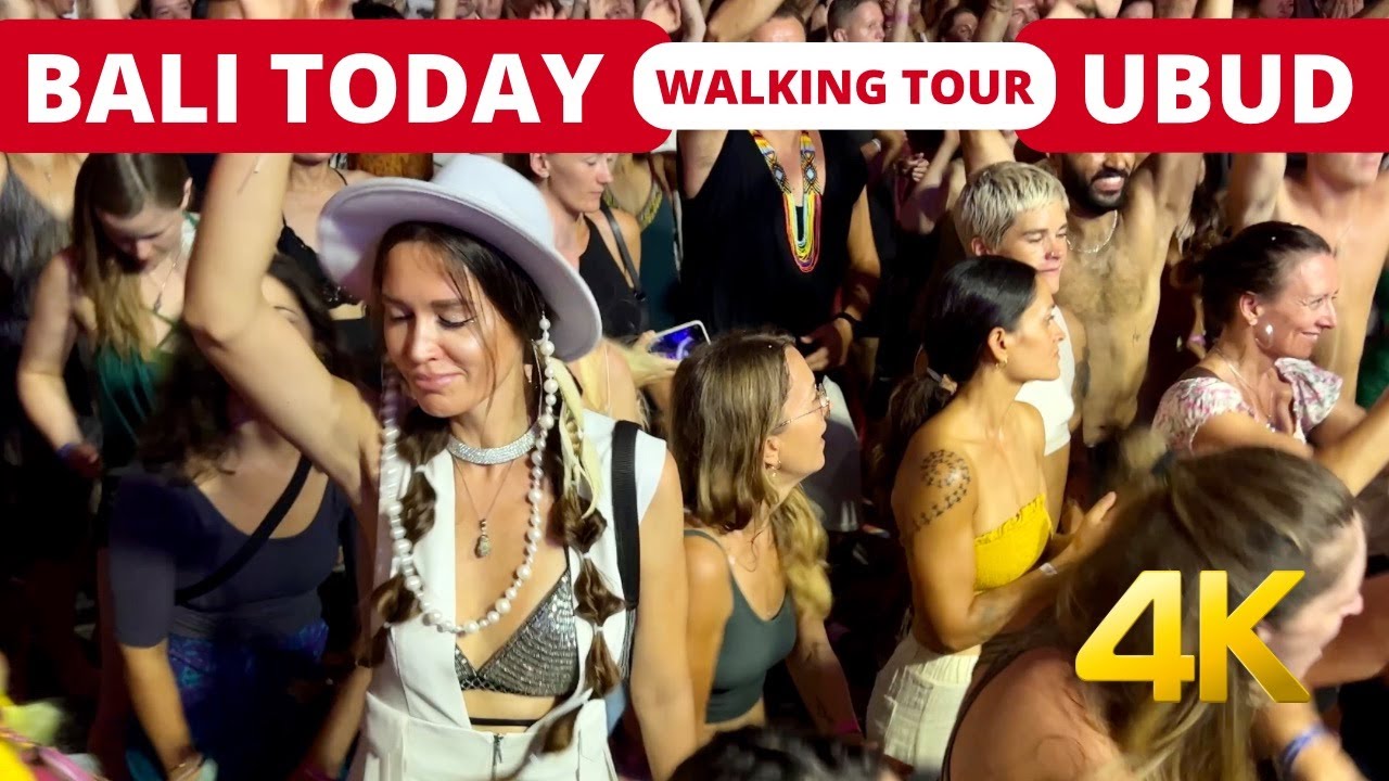 🇲🇨 UBUD TODAY NIGHT LIFE [4K] Walking Tour Bali Indonesia | Bali 2023 | Maha Mantra Hare Krishna