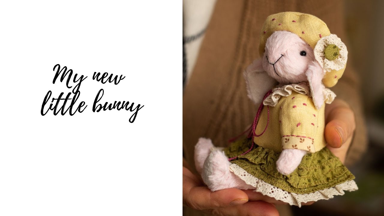 Artist pink bunny teddy bear rabbit collectible toys