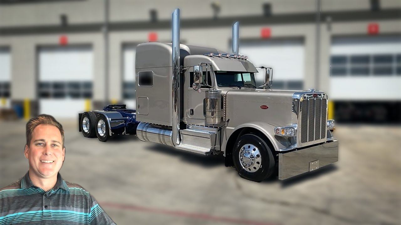 Brown with Blue Painted Frame 2021 Peterbilt 389 Custom