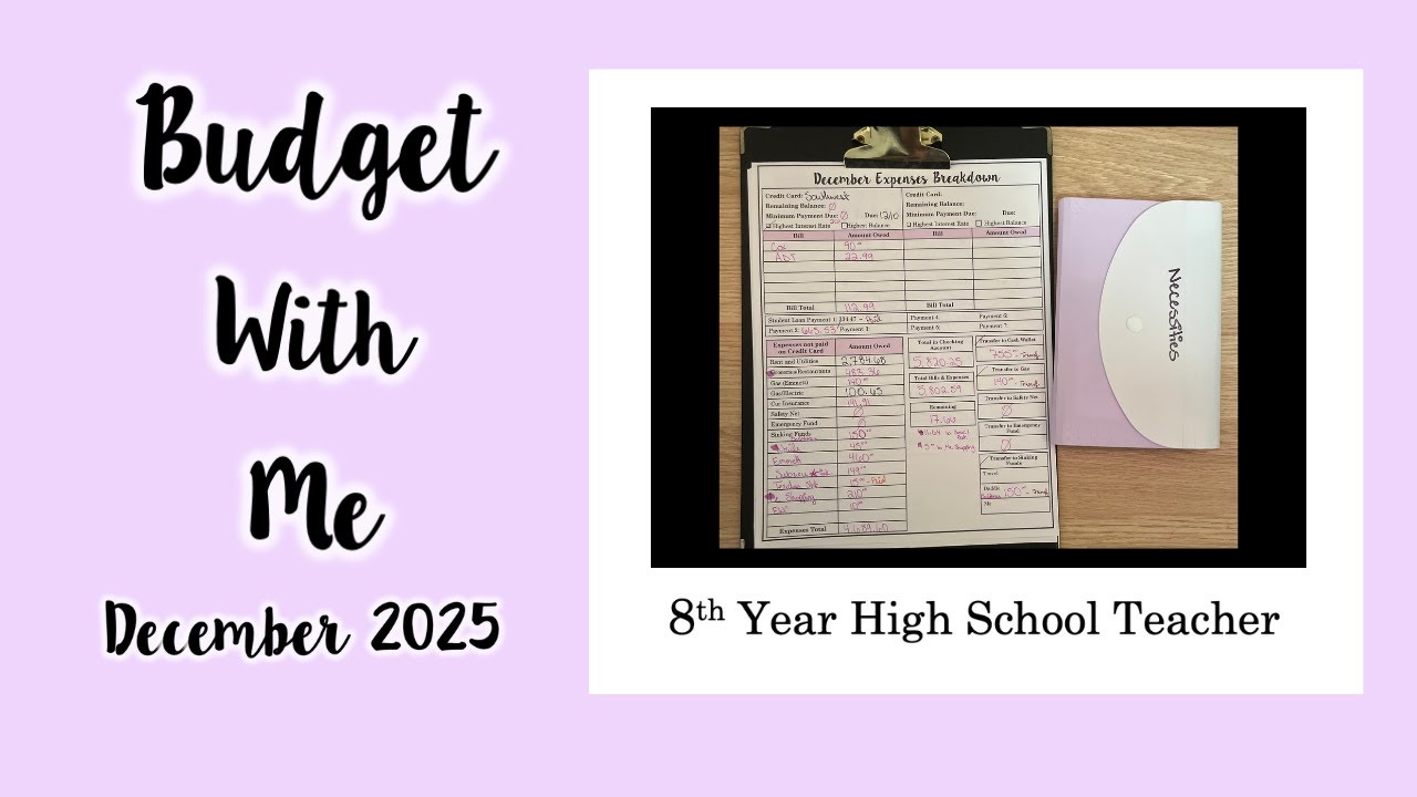 Teacher Budget: December 2025 || High School Teacher