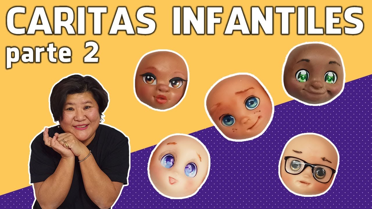 Caritas infantiles con distintos tonos de piel en porcelana fría - parte 2