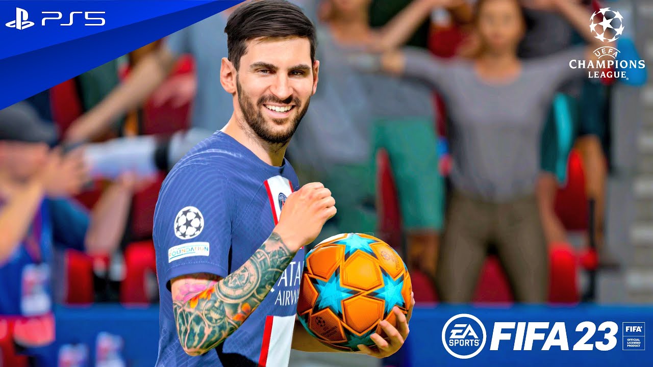 FIFA 23 &ndash; PSG kontra Bayern Monachium &ndash; Liga Mistrz&oacute;w 2023, RO16, cały mecz | PS5&trade; [4K60]