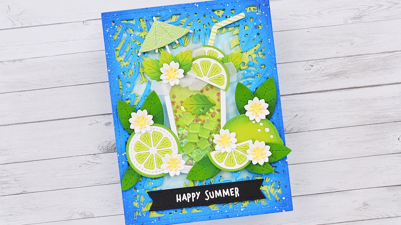 Tropical shaker card with Marine
