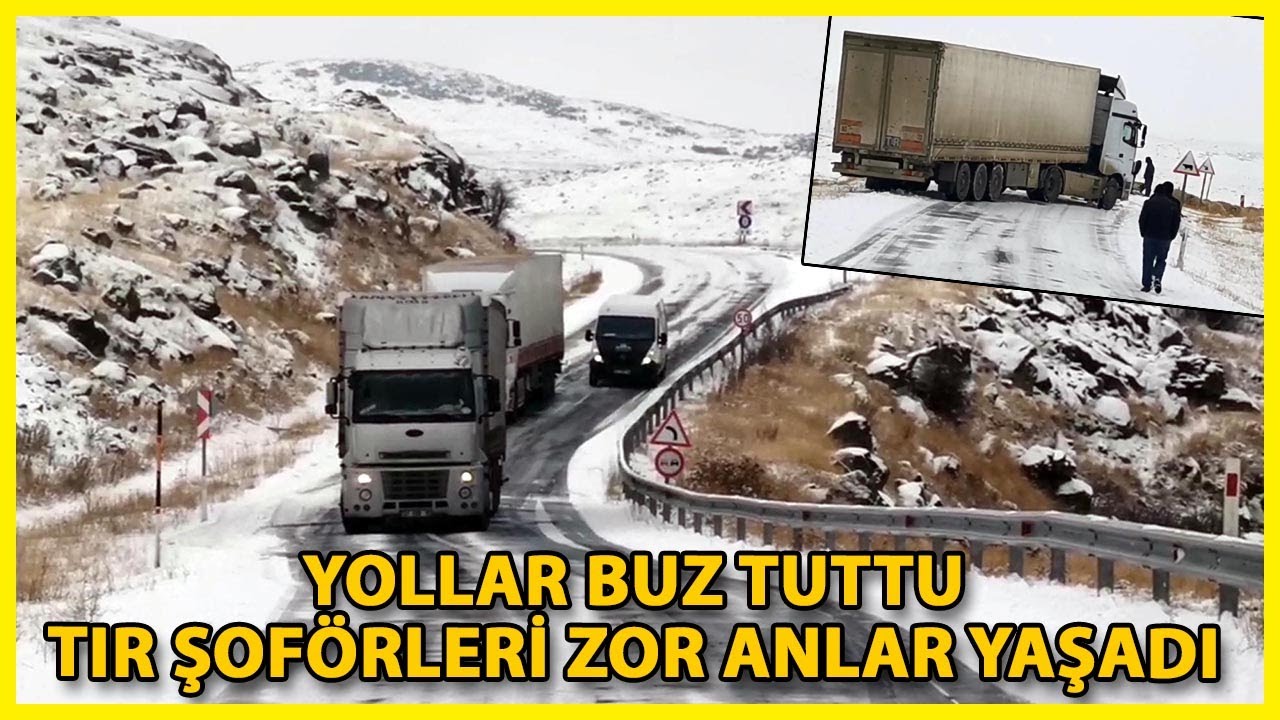 Kars'ta Kar, Tipi ve Buzlanma; TIR'lar Yolda Kaldı