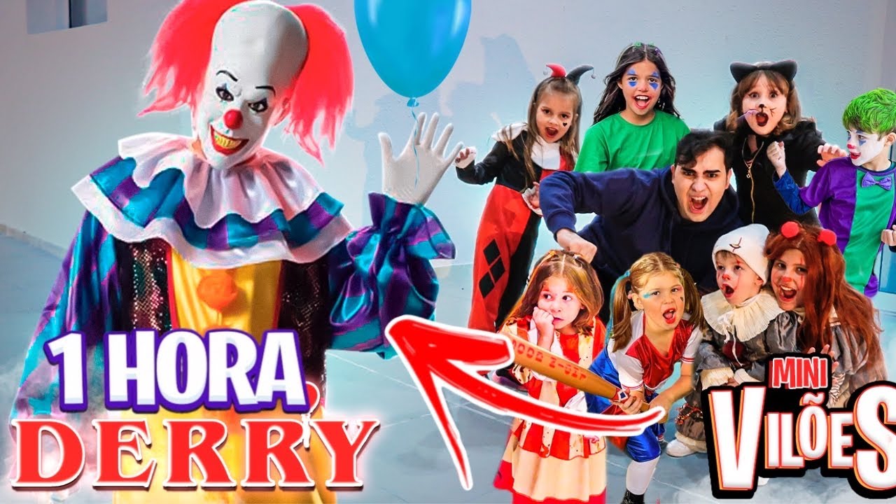 ★ VÁRIOS VÍDEOS DE TODOS OS FILHOS DOS VILÕES MINI VILÕES EM 24 HORAS CONTRA PALHAÇO DO MAL DERRY ★