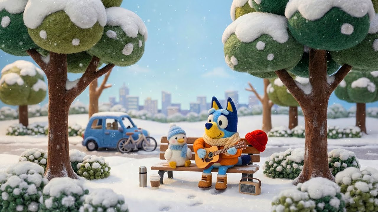 Bluey’s Winter Acoustic Moment ❄️🎶 Gentle Lofi Beats for Studying, Working & Unwind