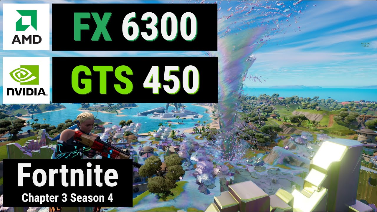 FX 6300  @ 4.5 GHz + GeForce GTS 450 = FORTNITE