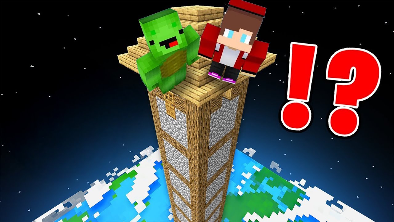 JJ & Mikey Climbing the TALLEST House Ever in Minecraft - Maizen (COMPILATION)