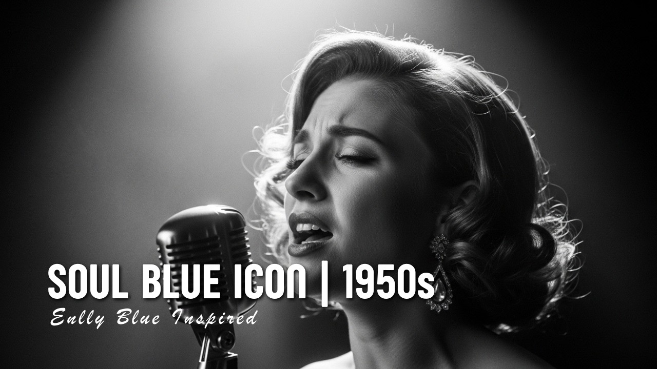 Vintage Gold 1950s Soul Blues Inspired by Enlly Blue