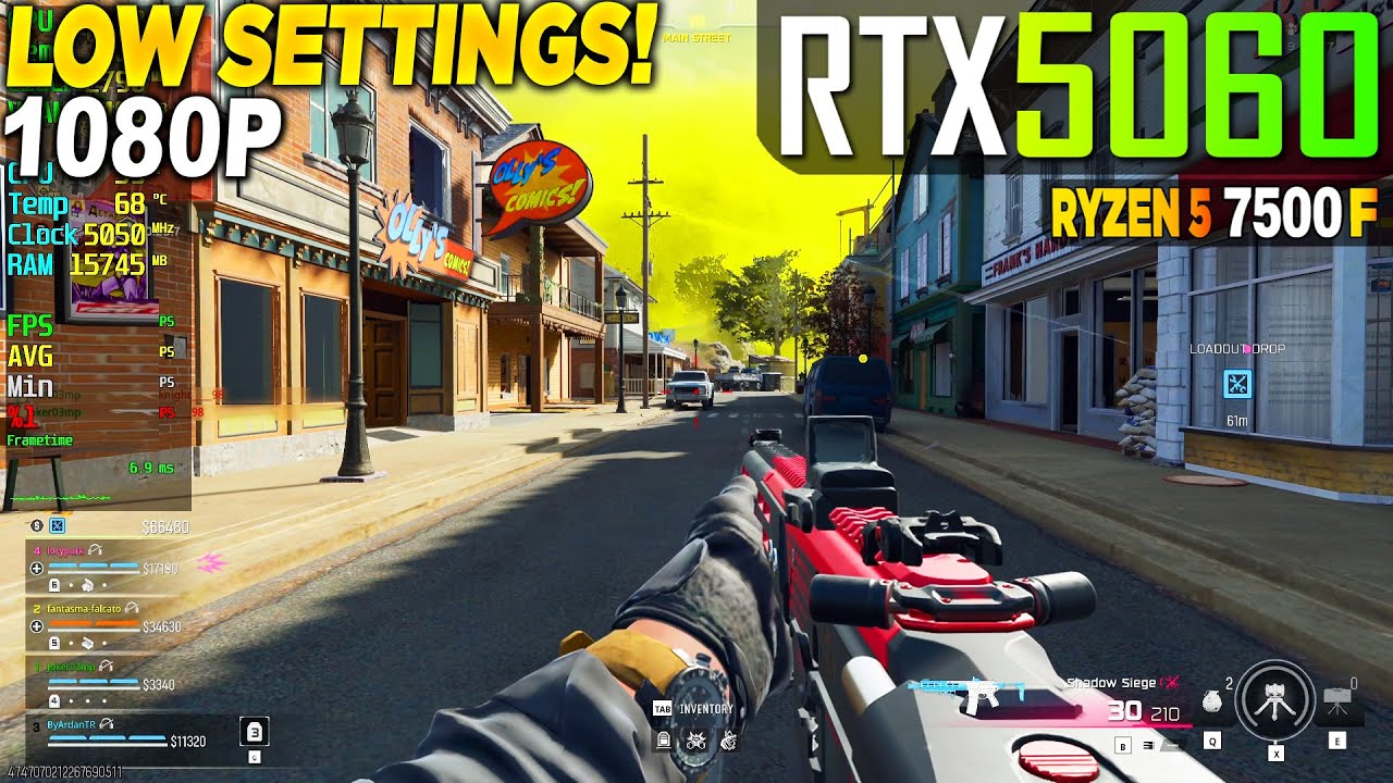 Warzone RTX 5060 + Ryzen 5 7500F - 1080p Very Low,