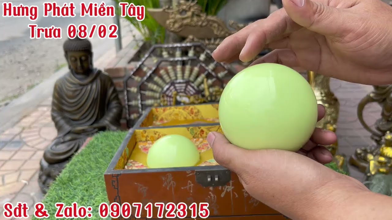 🔴🔴Hai Viên Dạ Minh Châu  _ Trâu Đồng Tử _ _ Bình Tứ Linh _ Bàn Tính Bát Quái _ Bình Trà. Trưa 08/02