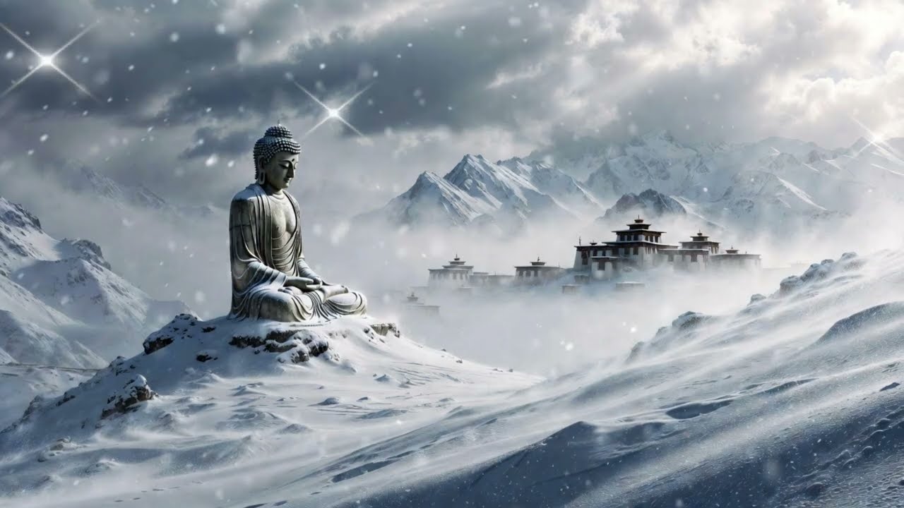 10 Min Himalayan Snow Zen: Deep Silence & Meditation in Ancient Mountains 🏔️❄️ | Pure Zen Library