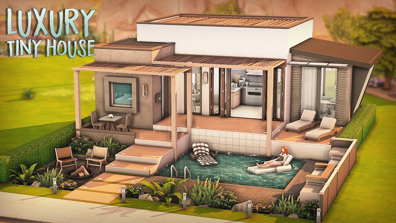 Luxury Tiny House 🌊 | The Sims 4 Speed Build
