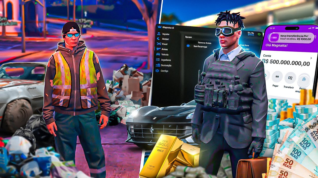 Do LIXO ao LUXO, mas usando MOD MENU no GTA RP
