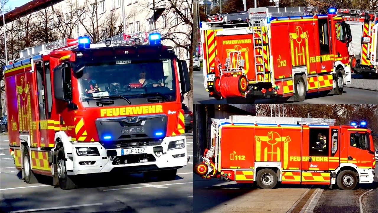 NEUE HLF-GENERATION BF MÜNCHEN - Einsatzfahrten Feuerwache 5 Ramersdorf