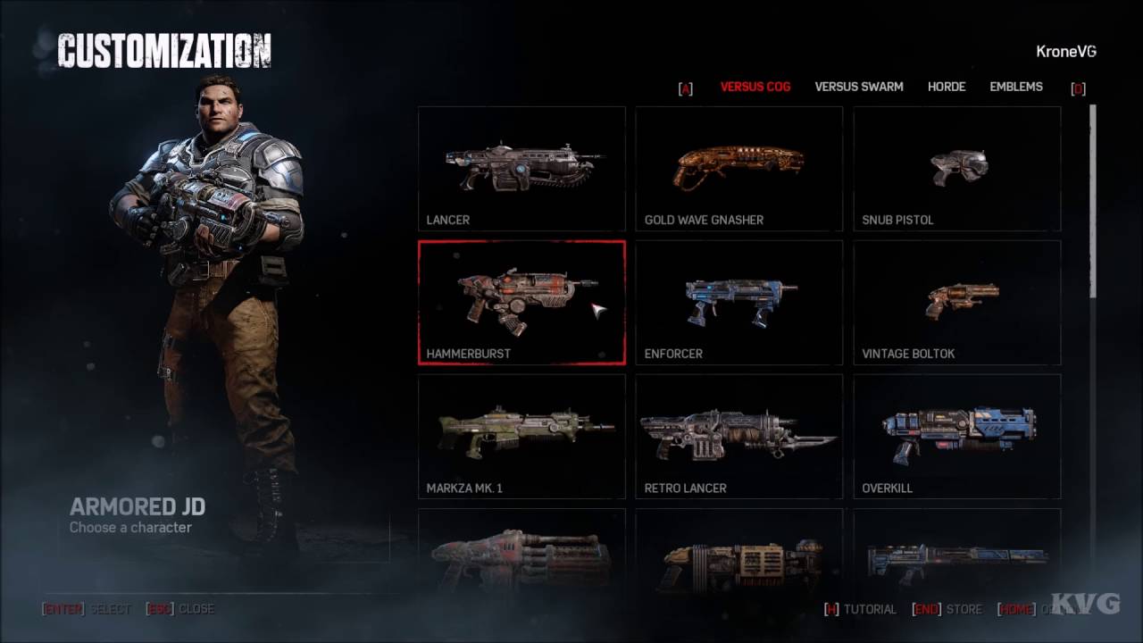 Gears of War 4 - All Weapons Shown | List (PC HD) [1080p60FPS]