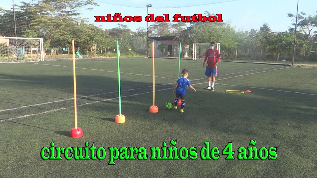 circuito para dribling en niños de 4 años en futbol