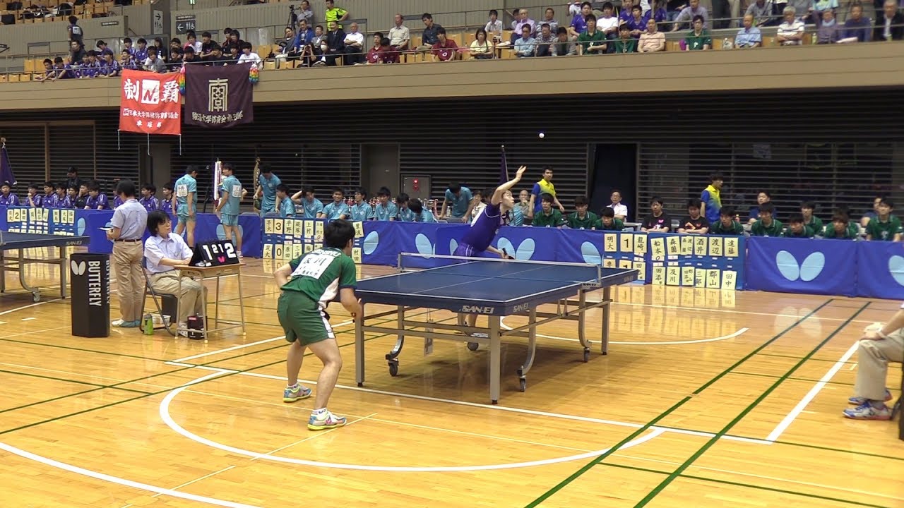 森薗政崇(明治大) vs及川瑞基(専修大)H29春 関東学生卓球リーグ    | Rallys（ラリーズ））
