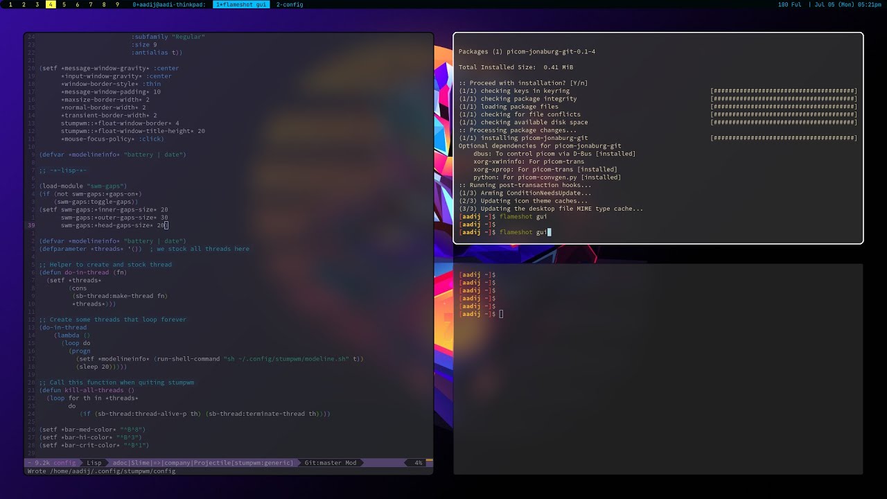 The Modern Day StumpWM Experience (My configuration)