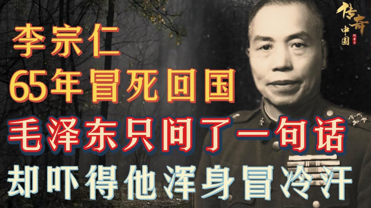 1965年李宗仁冒死回国，周恩来亲自接见，毛泽东见到他只说了一句话，吓得他浑身冒冷汗！【华夏传奇】