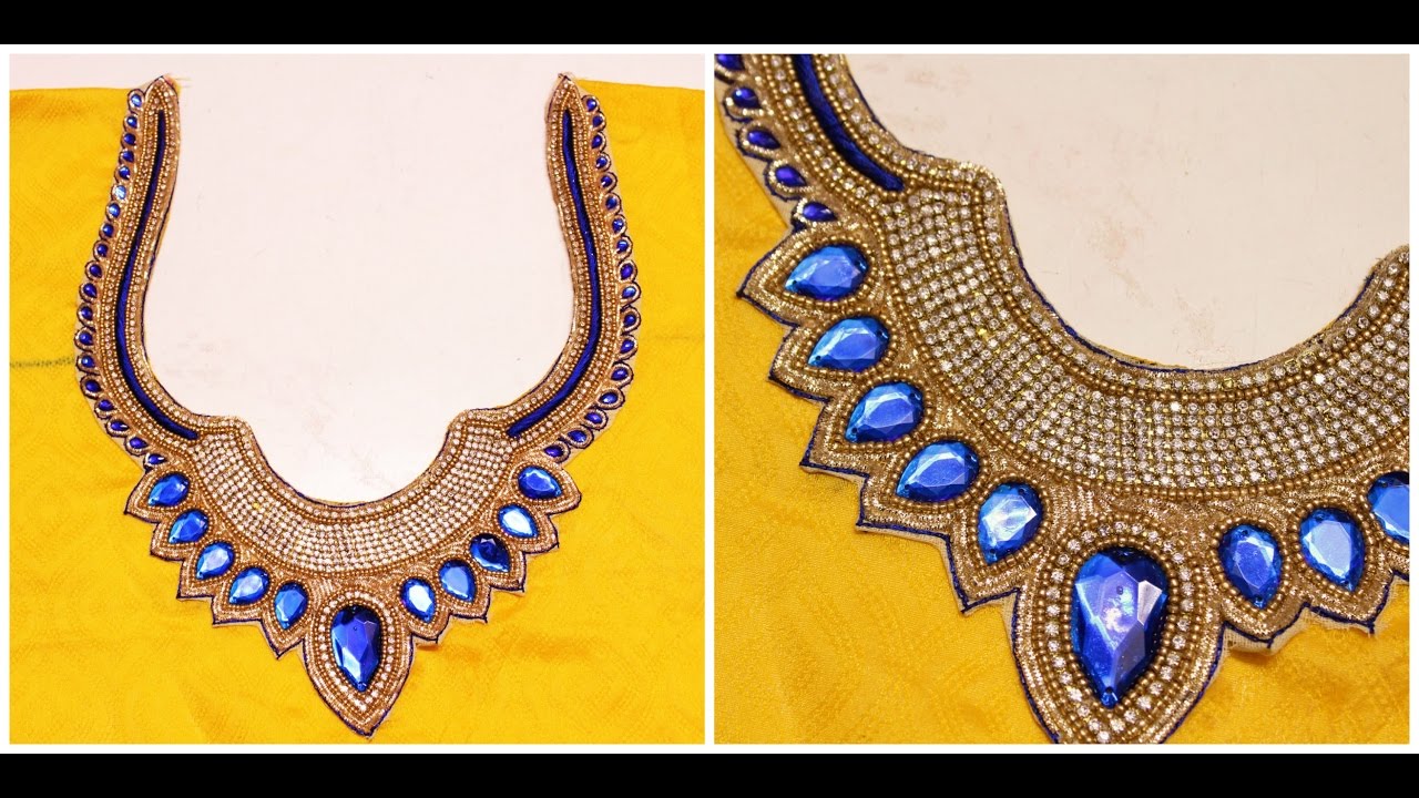 Blouse Designer Neckline Ready made Patch Attachment (DIY)