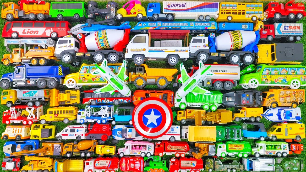 Truk Molen Besar, Ambulans, Mobil Balap, School Bus, Beko, Excavator, Truk Pasir, Mobil Polisi, Tayo