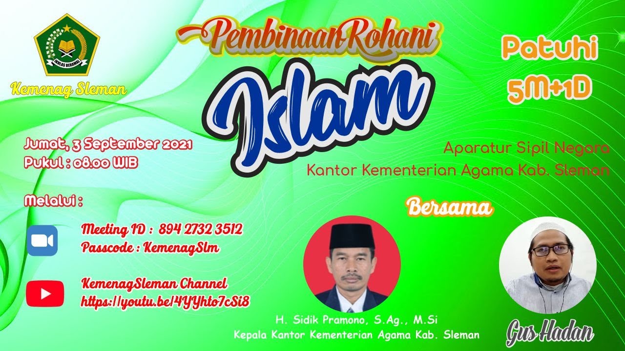 Pembinaan Rohani Islam, 3 September 2021