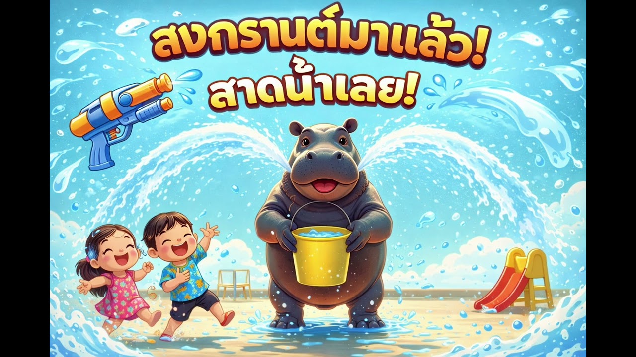 🦛💦 HIPPO SONGKRAN SPLASH (Extended Dance Version) | 3 Minutes Non-Stop Splash!