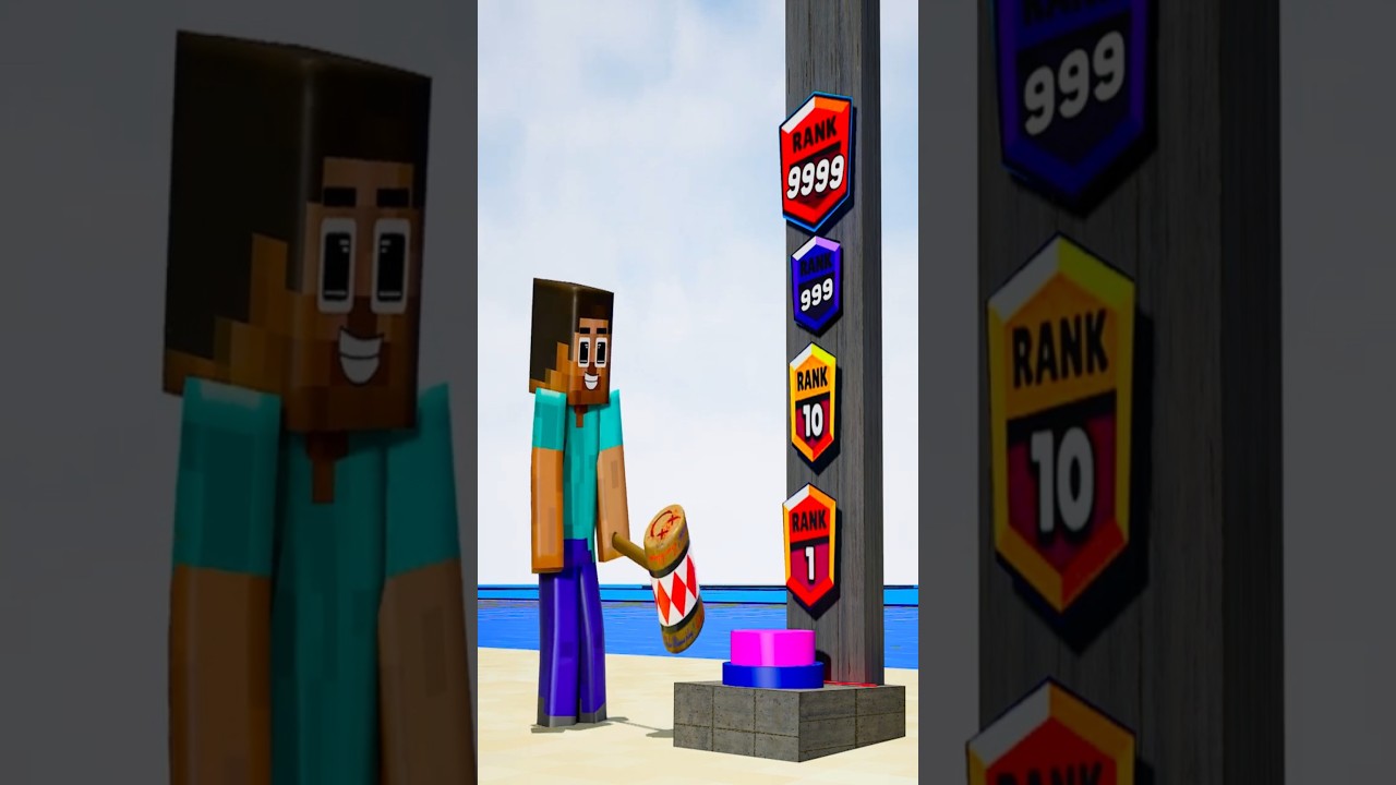 HELP Herobrine Who is Stronger Hammer JJ vs STEVE vs Zombie vs Mikey #shorts #minecraft