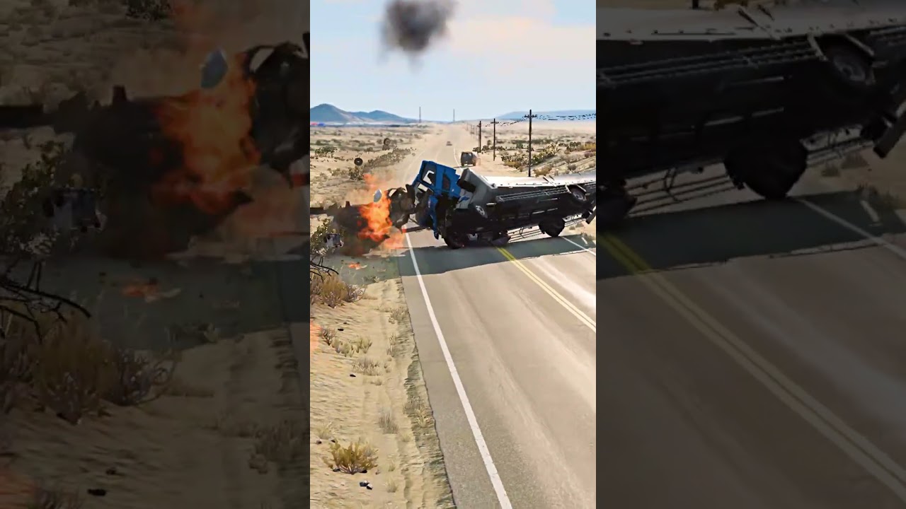 Realistic Highway Car Crashes #215